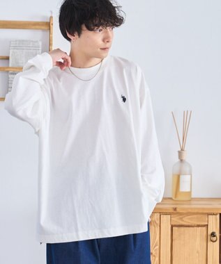 WEGO 【ユニセックス着用ITEM/MLサイズ展開】U.S. POLO ASSN.ワンポイント刺繍LST ホワイト