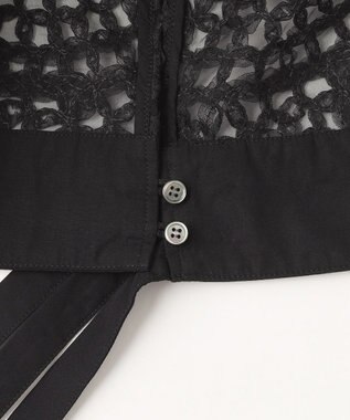 23区 【GOLD LABEL】オーガンジーテープエンブロイダリー ブラウス ブラック系