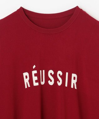 ANY インターシャロゴニットプルオーバー レッド×エクリュ