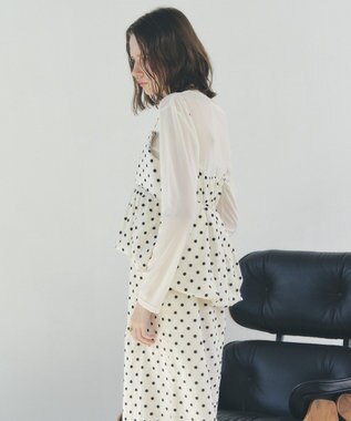 YECCA VECCA ドット柄バルーンキャミワンピース Ivory