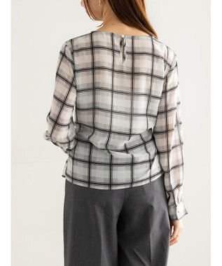 Te chichi ウエストリボンシアーチェックブラウス ブラック