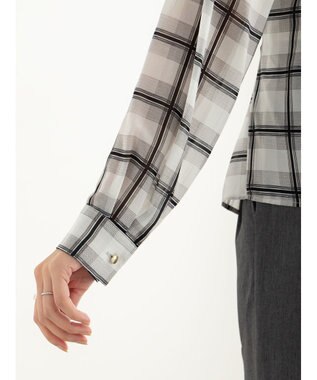 Te chichi ウエストリボンシアーチェックブラウス ブラック