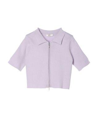 earth music&ecology 衿付きダブルＺＩＰカーディガン Lavender
