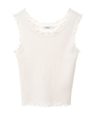 earth music&ecology フリルニットタンクトップ Ivory