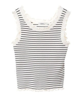 earth music&ecology フリルニットタンクトップ Border