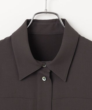 #Newans 【洗濯機可能】Aラインパネルチュニックシャツ チャコール