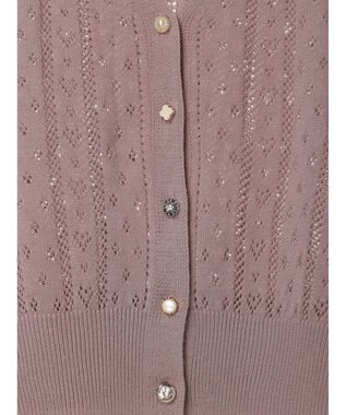 earth music&ecology キラキラボタンハートカーディガン Pink