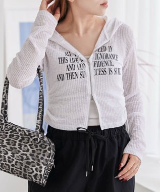 WEGO グラフィックシアーリブパーカー ホワイト