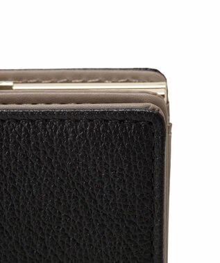 TOPKAPI 【TOPKAPI】シュリンクレザー パール がま口 二つ折り 財布 ブラック