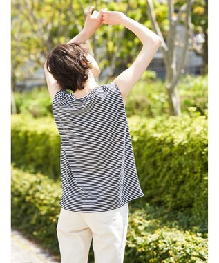 AMERICAN HOLIC ショルダータックノースリーブプルオーバー Border Navy