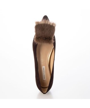 MODE ET JACOMO <MODE ET JACOMO>コンビファー付きフラットパンプス ダークブラウンスエード