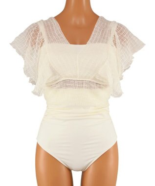 San-ai Resort（三愛水着楽園） フリルスリーブノンワイヤービキニ　9M　【San-ai Resort（サンアイリゾート）】 ホワイト