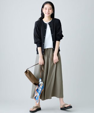 ANY シアーワッフルカーディガン ブラック