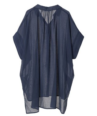 CRAFT STANDARD BOUTIQUE ヴィンテージボイルミルフィーユ襟付きシャツチュニック Deep Blue