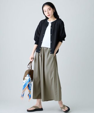 ANY シアーワッフルカーディガン ブラック