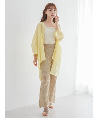 AMERICAN HOLIC バックギャザーＶネックシアーシャツ Light Yellow