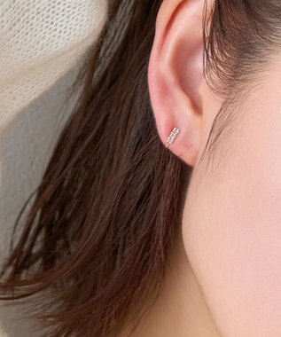 Phoebe 【K10】ストーンバーイヤリング　ローズゴールド ローズゴールド