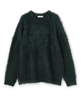 UNFILO MENS 【男女兼用】シャギー クルーネックニット ダークグリーン