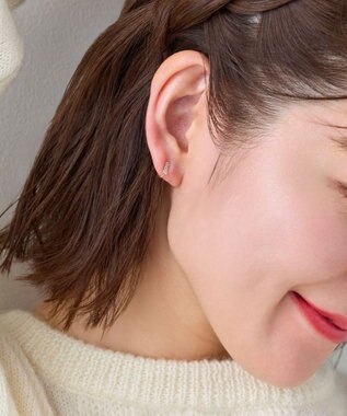 Phoebe 【K10】ストーンバーイヤリング　ローズゴールド ローズゴールド