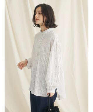 CRAFT STANDARD BOUTIQUE ピコフリルドットブラウス White