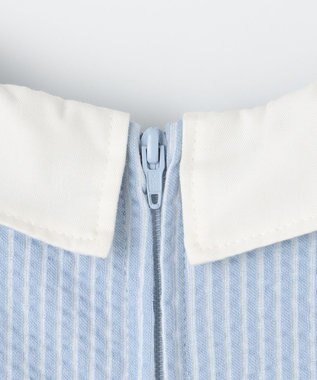 組曲 KIDS 【150-160㎝】サッカーストライプ ワンピース サックスブルー