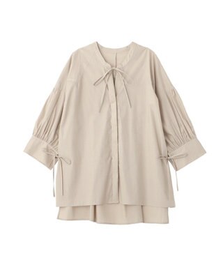 YECCA VECCA 【ORGABITS】5分袖スキッパーシャツ Beige