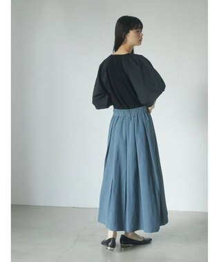 Green Parks armonia．袖布帛ニットプルオーバー Black