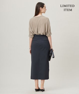 ICB 【人気のため新色追加・WEB限定・接触冷感・UVケア・速乾・洗える】BackSatinAmunzen 5分袖キーネックブラウス クリームブラウン系