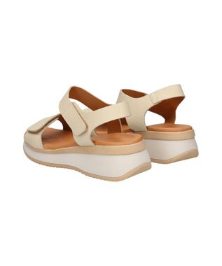 INTER-CHAUSSURES 【Oh my Sandals】ベルクロローヒールサンダル アイボリー