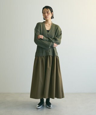 Green Parks ａ．ニットドッキングワンピース Khaki