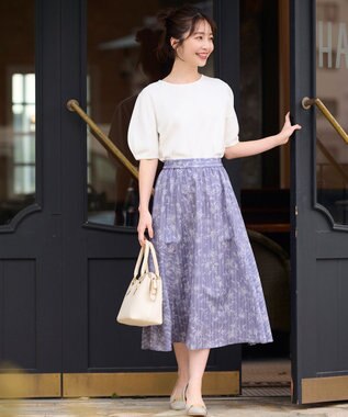 ANY SIS 【洗える】タックスリーブパール調 ニット オフホワイト