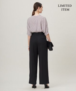 ICB 【人気のため新色追加・WEB限定・接触冷感・UVケア・速乾・洗える】BackSatinAmunzen 5分袖キーネックブラウス ヘイズピンク柄系