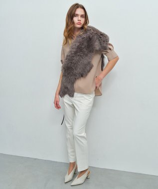 BEIGE， ANGELL / ムートンファーストール Taupe Brown