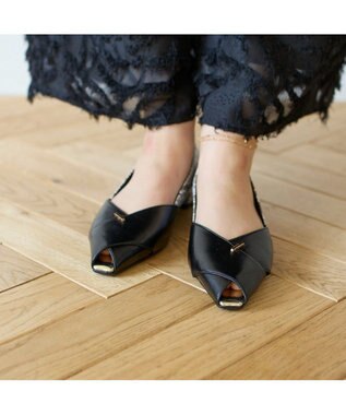 MODE ET JACOMO <carino>オープントゥパンプス ベージュコンビ