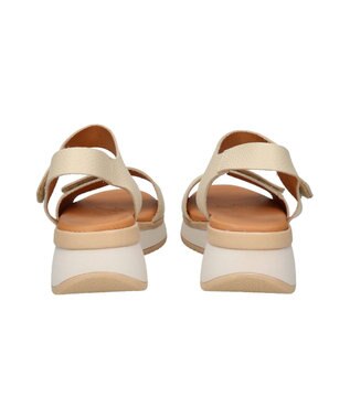 INTER-CHAUSSURES 【Oh my Sandals】ベルクロローヒールサンダル アイボリー