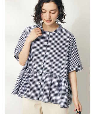 CRAFT STANDARD BOUTIQUE ペプラムブラウス Gingham Check