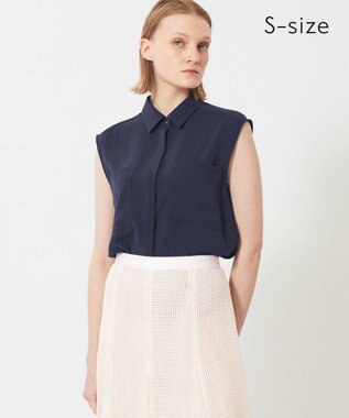 BEIGE， 【S-size】HYACINTH / ショートカラーシャツ Navy