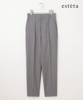 23区 【エステータ】ウールシルクギャバジン パンツ ライトグレー系