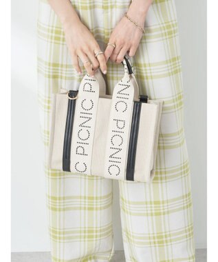 earth music&ecology ロゴテープミニトート Beige