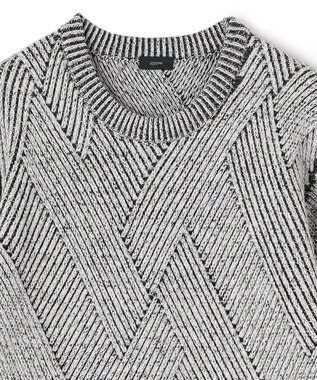 JOSEPH HOMME ビッグジオメトリージャガード　クルーネック ライトグレー系