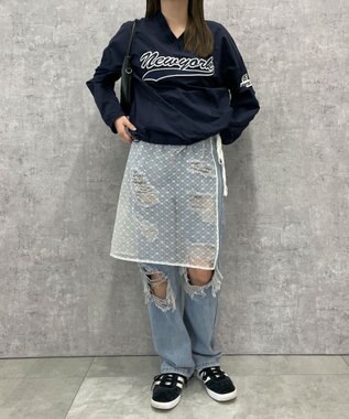 WEGO 【S～Lサイズ】ヘビークラッシュデニムパンツ デニム淡色