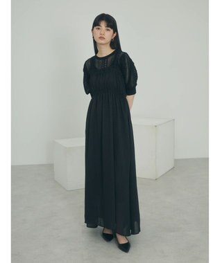 Green Parks ａ．透かし柄ニットプルオーバー Black