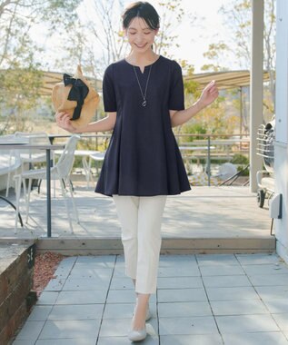 Tiaclasse 【おのののかさん着用 】「冷凛（ひやりん）」カノコバックフレアカットソー ネイビー