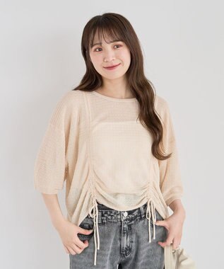 Green Parks ・ＥＬＥＮＣＡＲＥ　ＤＵＥ　シャーリングシアーニット Ivory