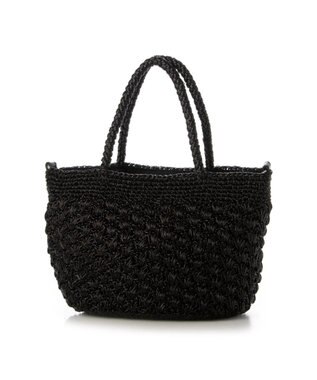 UNBILLION cachecache 柄編みメタリックヤーン2wayミニトート ブラック