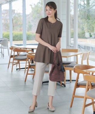 Tiaclasse 【おのののかさん着用 】「冷凛（ひやりん）」カノコバックフレアカットソー ブラウン