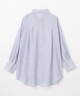 ANY シアーストライプシャツ オフ×ブルー