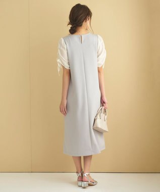 Feroux 【洗える】ドロストスリーブカットソー ワンピース ライトグレー系