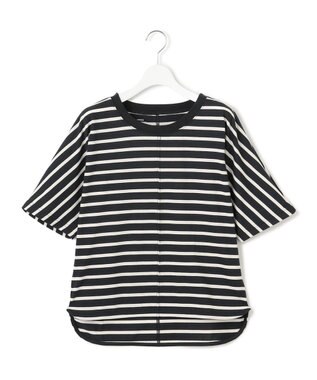 J.PRESS YORK STREET 【WOMEN】ボーダードルマン Tシャツ ブラック系1