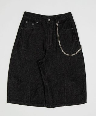 WEGO 【SMLサイズ展開】チェーン付きバルーンショーツ デニムブラック